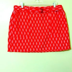 Banana Republic red linen skirt size large